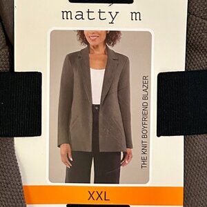 Matty M Women's Boyfriend Knit Blazer Cardigan Jacket Size XXL Casual Boho (NEW)
